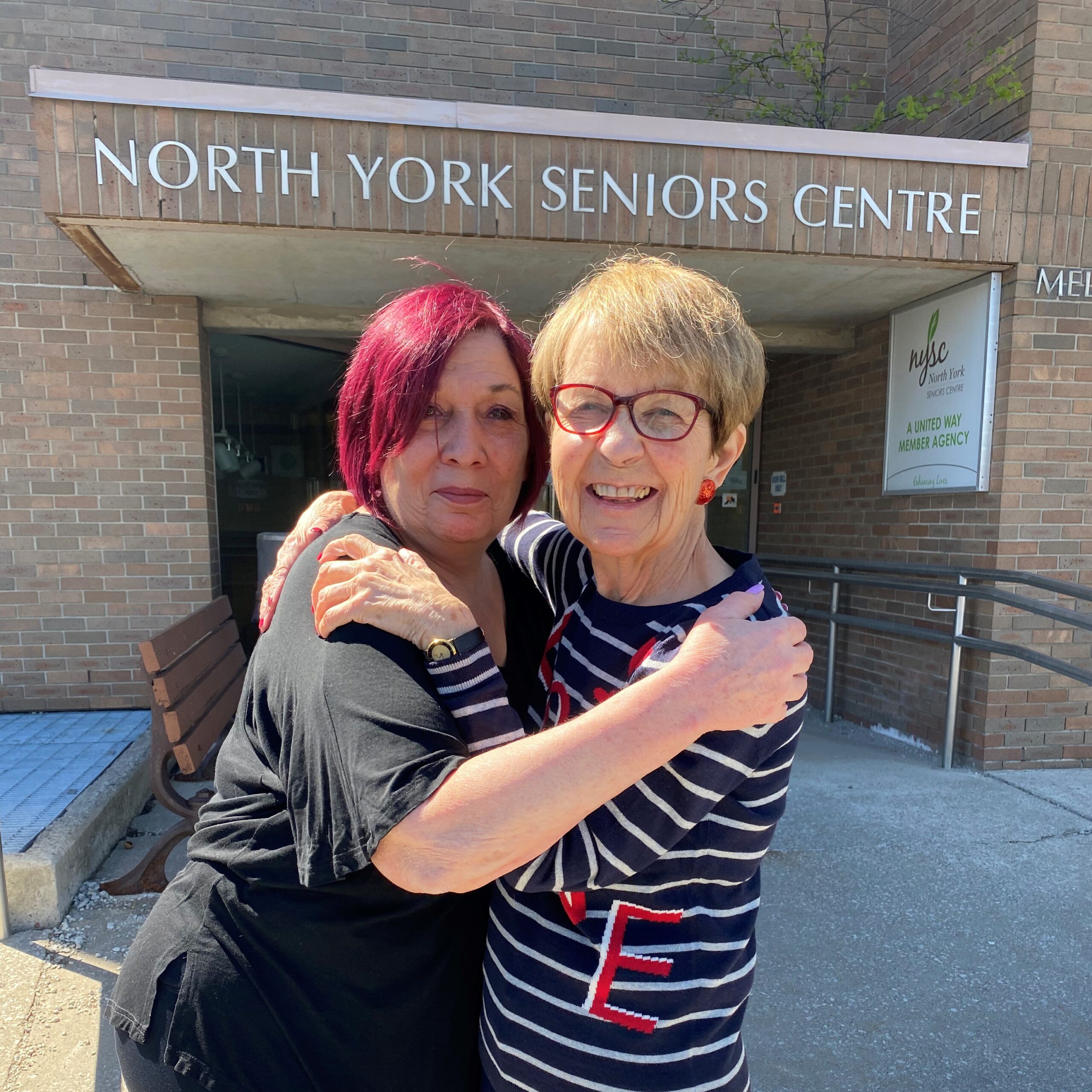 Carol (left) and Sandra (right) back to North Seniors Centre after two years.