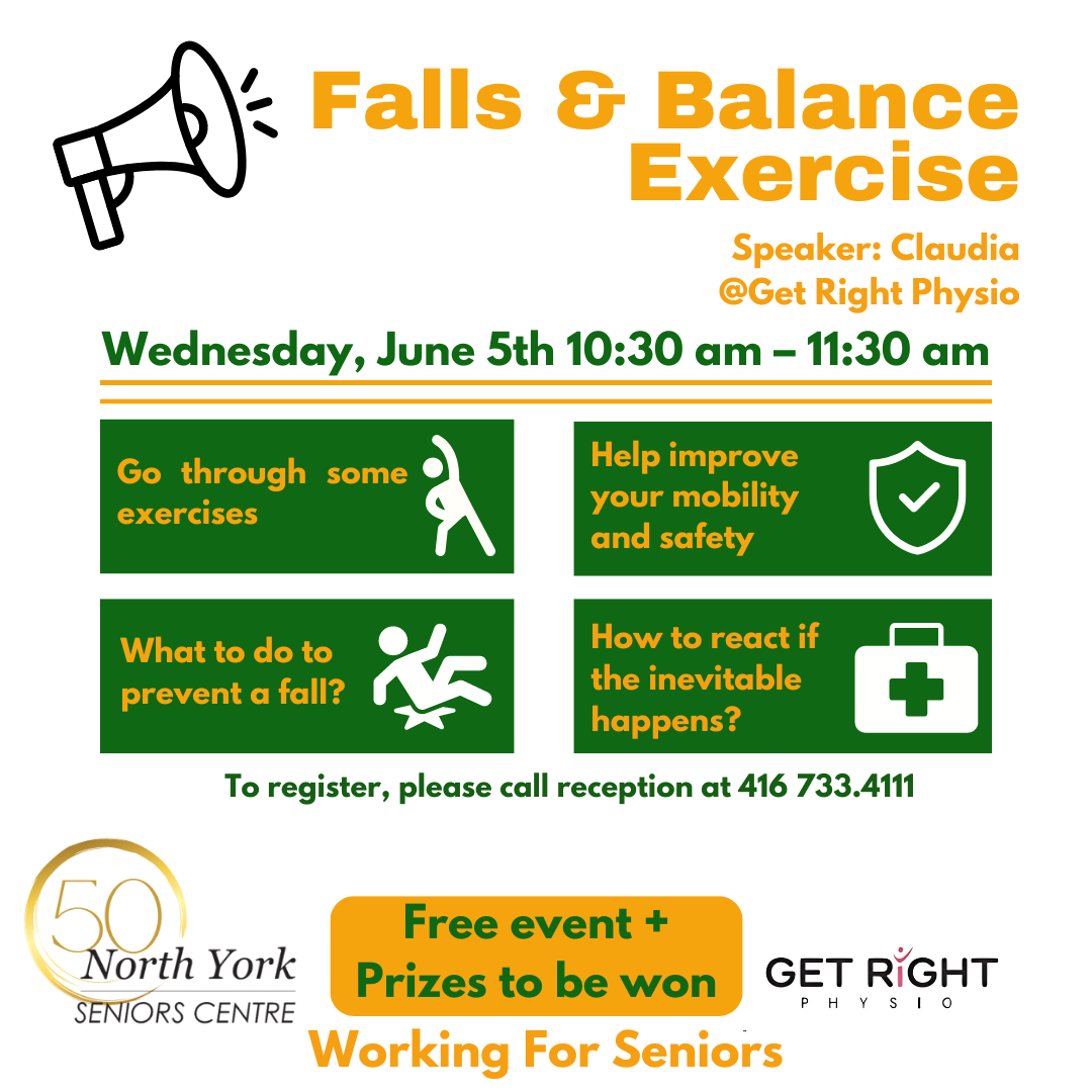 Special Event for June Seniors Mont, Workshop for Falls and Balance